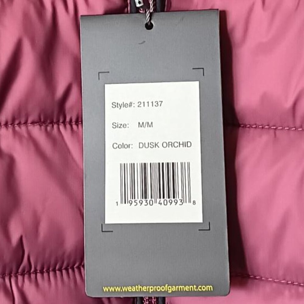 WEATHERPROOF Womens Puffer Jacket Packable Dusk Orchid With Logo Size NEW - Picture 11 of 13